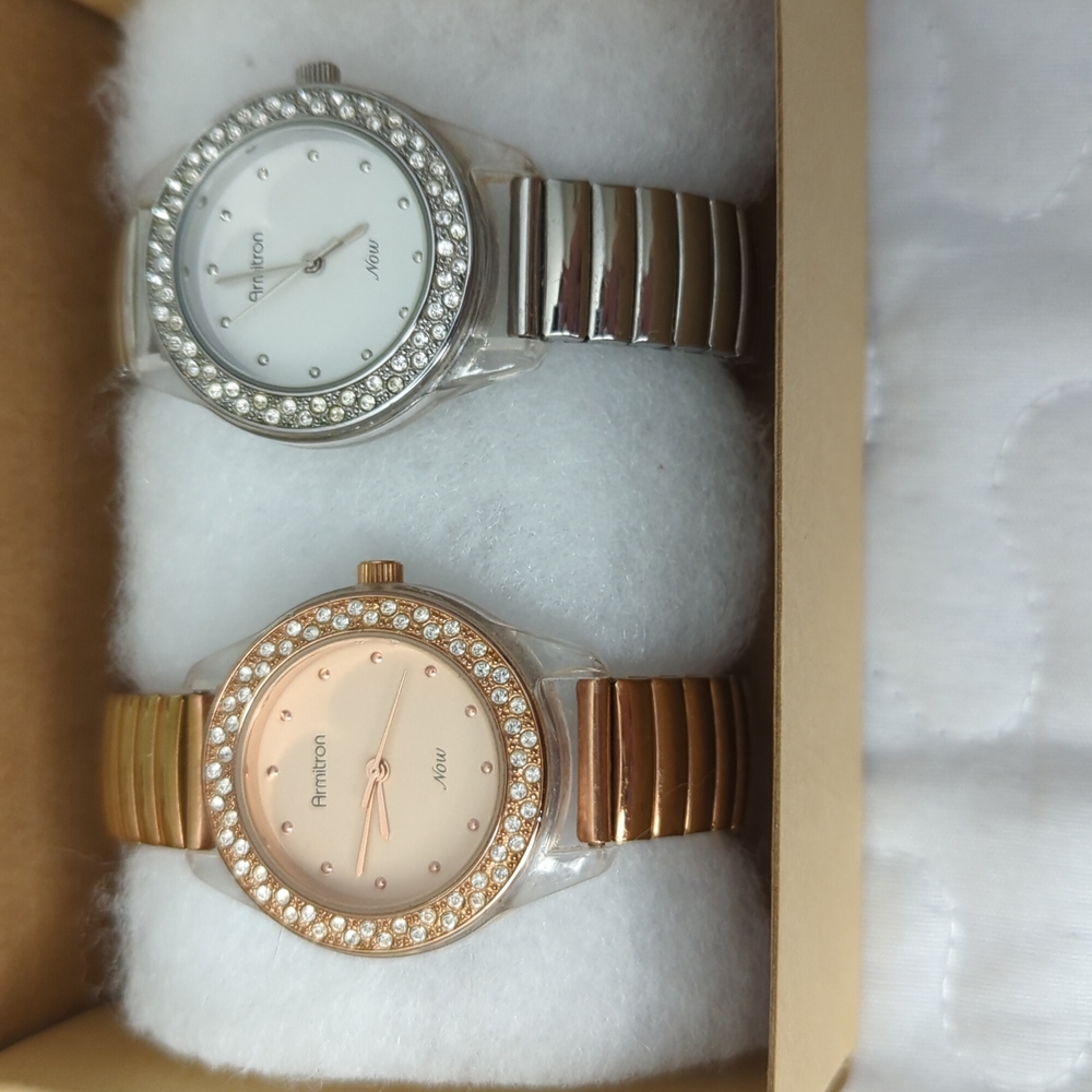 ALREADY SOLD!! TWO FOR ONE! Armitron expansion watches with Swarovski crystals
